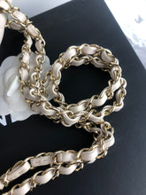 Load image into Gallery viewer, Chanel 18b ivory chevron caviar medium classic with light gold hdw
