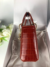 Load image into Gallery viewer, Lady Dior red mini exotic crocodile, full set
