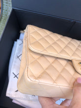 Load image into Gallery viewer, Chanel 18 series beige caviar medium classic, gold hdw
