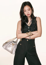 Load image into Gallery viewer, Chanel 25 small in silver caviar, aged gold hdw
