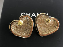 Load image into Gallery viewer, Chanel gold large heart turnlock earrings 22B
