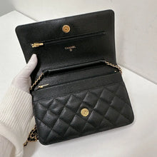 Load image into Gallery viewer, Chanel 29 series black caviar woc, gold hdw
