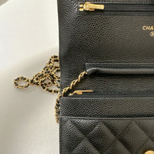 Load image into Gallery viewer, Chanel 29 series black caviar woc, gold hdw
