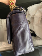 Load image into Gallery viewer, Chanel 19 small purple with mixed gold hdw
