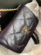 Load image into Gallery viewer, Chanel 19 small purple with mixed gold hdw
