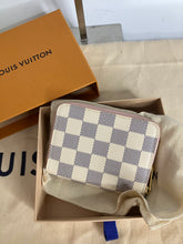 Load image into Gallery viewer, Louis Vuitton zippy coin purse / wallet, Damier Azur with gold hdw
