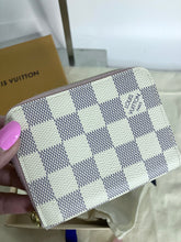 Load image into Gallery viewer, Louis Vuitton zippy coin purse / wallet, Damier Azur with gold hdw
