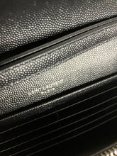 Load image into Gallery viewer, YSL Saint Laurent Black Chevron Leather Envelope Wallet On Chain, silver hdw
