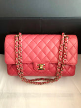 Load image into Gallery viewer, Chanel dark pink rare edge stitched caviar medium classic, gold hdw, 23 series
