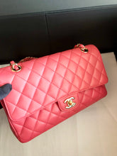 Load image into Gallery viewer, Chanel dark pink rare edge stitched caviar medium classic, gold hdw, 23 series
