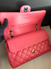 Load image into Gallery viewer, Chanel dark pink rare edge stitched caviar medium classic, gold hdw, 23 series
