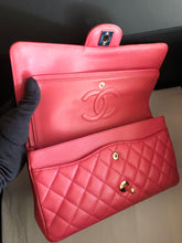 Load image into Gallery viewer, Chanel dark pink rare edge stitched caviar medium classic, gold hdw, 23 series
