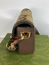 Load image into Gallery viewer, Gucci Jumbo GG Canvas Brown Leather Trim Horsebit 1955 Small Bag
