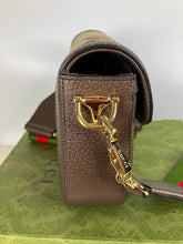 Load image into Gallery viewer, Gucci Jumbo GG Canvas Brown Leather Trim Horsebit 1955 Small Bag
