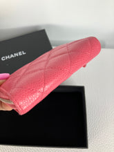 Load image into Gallery viewer, Chanel coral pink caviar coin purse, card holder. Light gold hdw
