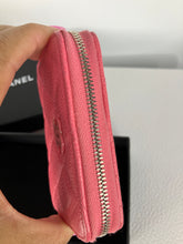 Load image into Gallery viewer, Chanel coral pink caviar coin purse, card holder. Light gold hdw
