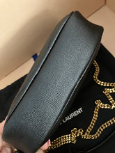 Load image into Gallery viewer, YSL Lou black camera bag with gold hdw
