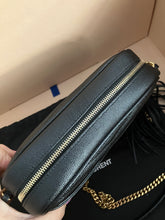 Load image into Gallery viewer, YSL Lou black camera bag with gold hdw
