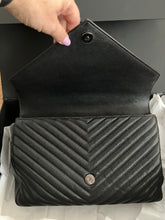Load image into Gallery viewer, YSL large black college bag, ruthenium hdw
