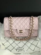 Load image into Gallery viewer, Rare Chanel 21s pink caviar medium classic flap, light gold champagne hdw
