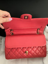 Load image into Gallery viewer, Chanel dark pink rare edge stitched caviar medium classic, gold hdw
