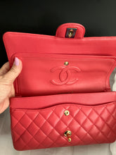Load image into Gallery viewer, Chanel dark pink rare edge stitched caviar medium classic, gold hdw
