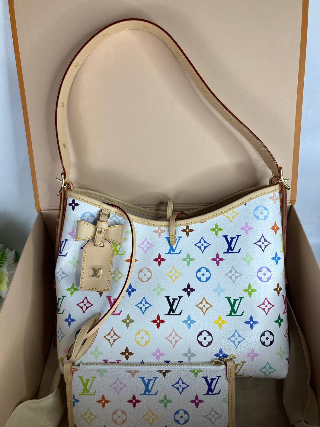 Louis Vuitton x Takashi Murakami CarryAll PM White Multicolored