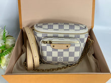 Load image into Gallery viewer, Louis Vuitton Damier Azur mini bumbag, gold hdw
