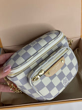 Load image into Gallery viewer, Louis Vuitton Damier Azur mini bumbag, gold hdw
