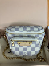 Load image into Gallery viewer, Louis Vuitton Damier Azur mini bumbag, gold hdw
