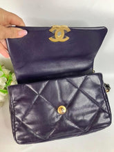 Load image into Gallery viewer, Chanel 19 in purple lambskin, gold hdw
