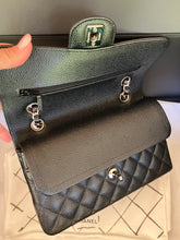 Load image into Gallery viewer, Chanel Black caviar small classic flap, silver hdw

