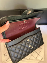 Load image into Gallery viewer, Chanel Black caviar small classic flap, silver hdw

