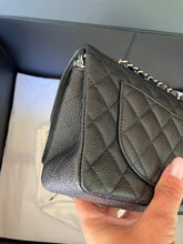 Load image into Gallery viewer, Chanel Black caviar small classic flap, silver hdw
