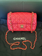 Load image into Gallery viewer, Chanel red/pink mini lambskin, gold hdw
