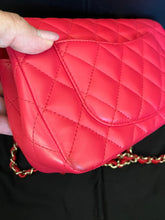 Load image into Gallery viewer, Chanel red/pink mini lambskin, gold hdw

