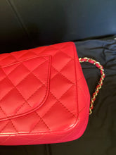 Load image into Gallery viewer, Chanel red/pink mini lambskin, gold hdw
