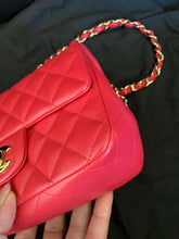 Load image into Gallery viewer, Chanel red/pink mini lambskin, gold hdw
