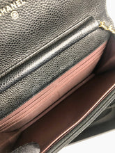 Load image into Gallery viewer, Chanel black caviar wallet on chain (woc), gold hdw
