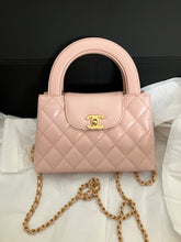 Load image into Gallery viewer, Chanel light pink Kelly Nano, crinkled shiny calfskin with aged gold hdw

