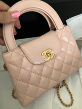 Load image into Gallery viewer, Chanel light pink Kelly Nano, crinkled shiny calfskin with aged gold hdw
