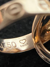 Load image into Gallery viewer, Cartier 18K rose gold double rings love pendant, half-paved diamond
