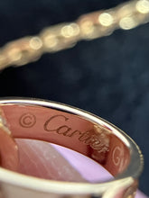 Load image into Gallery viewer, Cartier 18K rose gold double rings love pendant, half-paved diamond

