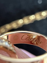Load image into Gallery viewer, Cartier 18K rose gold double rings love pendant, half-paved diamond
