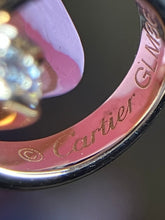 Load image into Gallery viewer, Cartier 18K rose gold double rings love pendant, half-paved diamond
