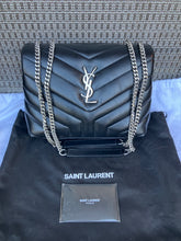 Load image into Gallery viewer, YSL Saint Laurent black small Loulou with silver hdw
