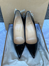 Load image into Gallery viewer, Christian Louboutin So Kate 120 black patent heels, size 38

