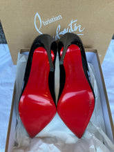 Load image into Gallery viewer, Christian Louboutin So Kate 120 black patent heels, size 38
