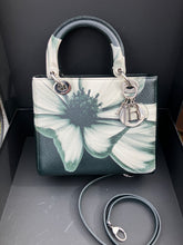 Load image into Gallery viewer, Lady Dior green printed flower medium lady with silver hdw
