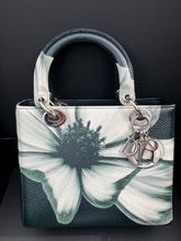 Load image into Gallery viewer, Lady Dior green printed flower medium lady with silver hdw
